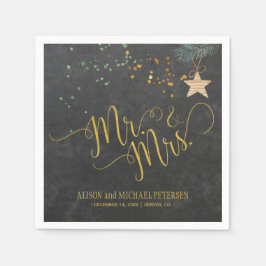 Guardanapo De Papel Casamento com quadro de proteção de água mr e mrs 