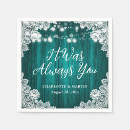 Guardanapo De Papel Casamento com rendas lacrimogêneas de madeira lacr