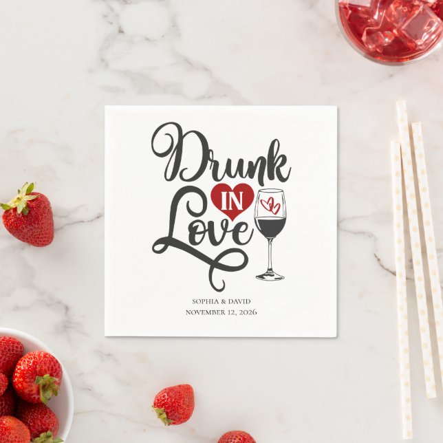 Guardanapo De Papel Casamento com Roteiro Bêbado de Amor  (Insitu)
