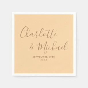 Guardanapo De Papel Casamento com Rótulo de Champagne Elegante