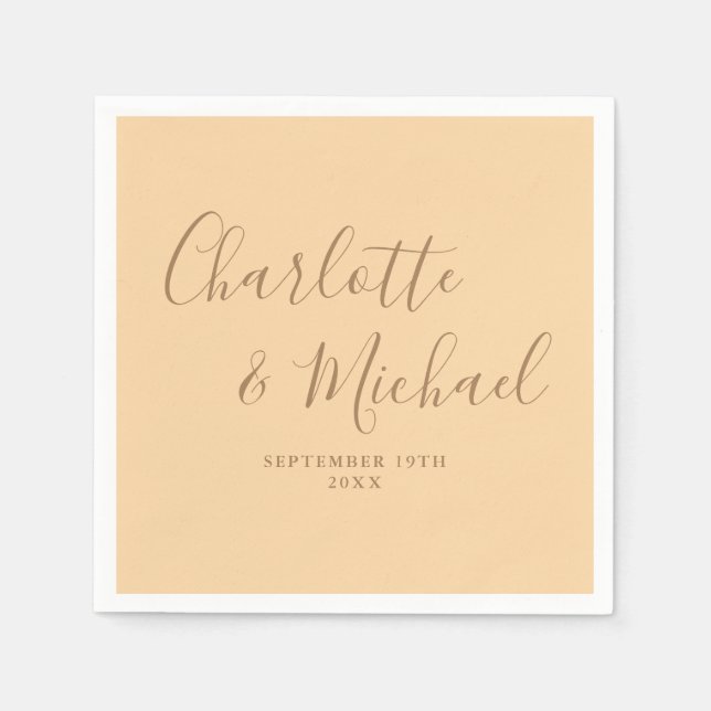 Guardanapo De Papel Casamento com Rótulo de Champagne Elegante (Frente)