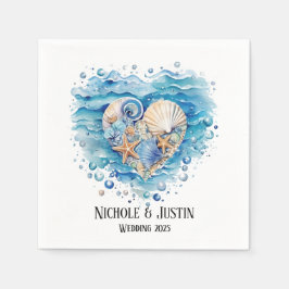 Guardanapo De Papel Casamento com Starfish da Cena de Praia