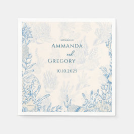 Guardanapo De Papel Casamento com temática no Oceano Toile Azul