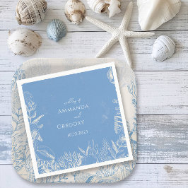 Guardanapo De Papel Casamento com temática no Oceano Toile Azul