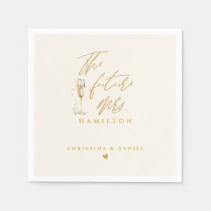 Guardanapo De Papel Casamento com Tipografia de Script Dourado Moderno
