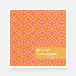 Guardanapo De Papel Casamento com Tipografia Ortográfica Amarelo Laran