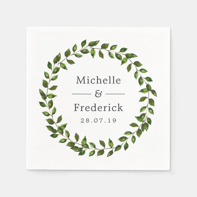 Guardanapo De Papel Casamento com Verde Água (Frente)