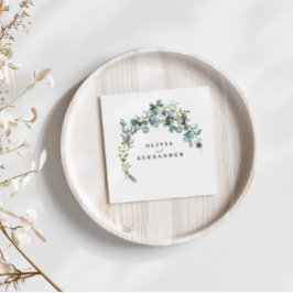 Guardanapo De Papel Casamento com Verde de Eucalipto