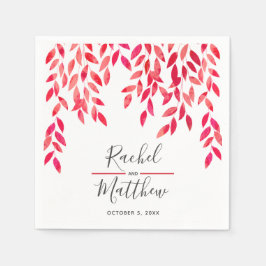 Guardanapo De Papel Casamento com Vinhas Aquáticas Rosa Quente