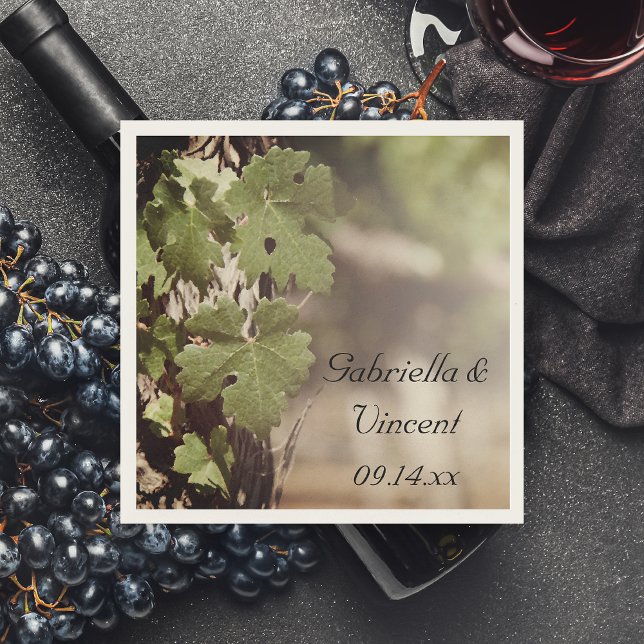 Guardanapo De Papel Casamento com vinhas de uvas (Criador carregado)