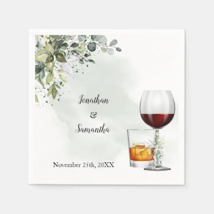 Guardanapo De Papel Casamento com Vinho Eucalipto e Bourbon