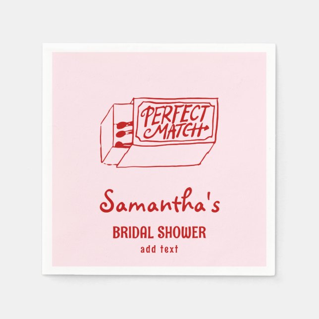 Guardanapo De Papel Casamento Coquette Desenhado à Mão Combinação Perf (Frente)