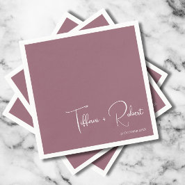 Guardanapo De Papel Casamento Cor-de-rosa com cor editável minimalista