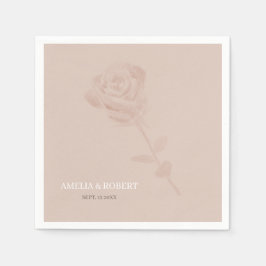 Guardanapo De Papel Casamento Cor-de-Rosa Sutil e Moderno