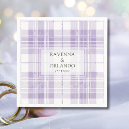 Guardanapo De Papel Casamento Country Xadrez Roxo Ameixa Retro