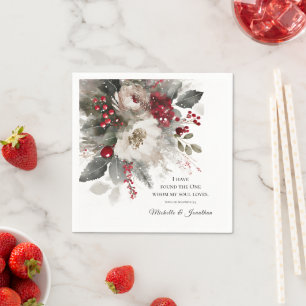 Guardanapo De Papel Casamento Cristão de Bíblia Floral de Natal