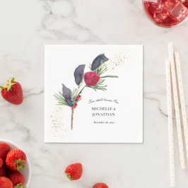 Guardanapo De Papel Casamento Cristão Floral Verde Verde Moderno