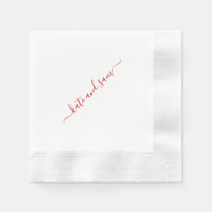 Guardanapo De Papel Casamento Cunhado Personalizado do Script Swash Ve