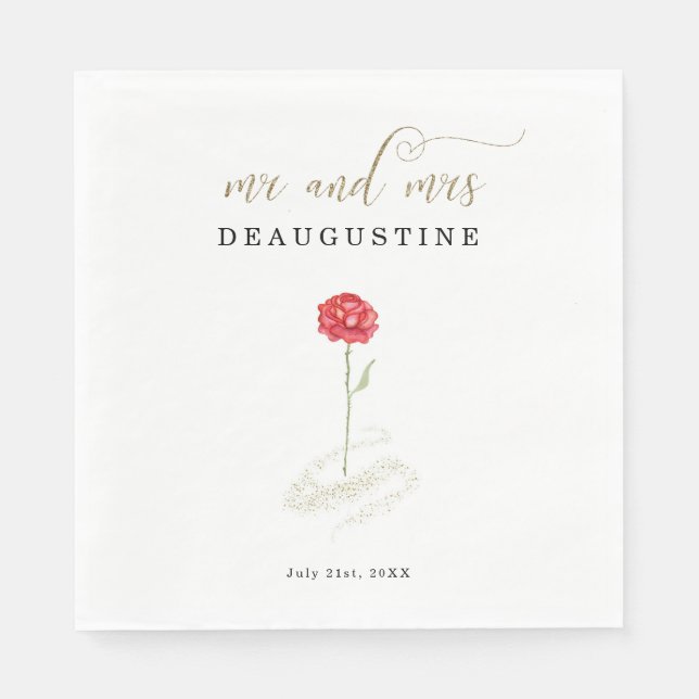 Guardanapo De Papel Casamento da Bela e a Fera (Frente)