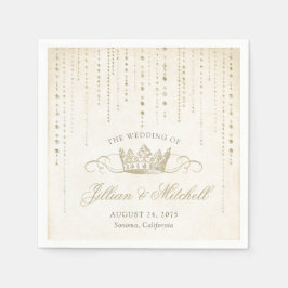 Guardanapo De Papel Casamento da Coroa de Fairytale do ouro Napkins