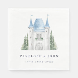 Guardanapo De Papel Casamento da Ilustração Romântica do Castelo de Wa
