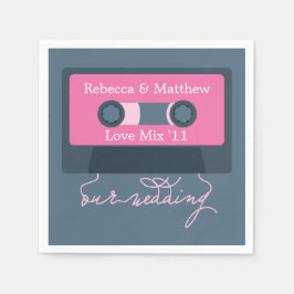 Guardanapo De Papel Casamento da Mixtape Retro
