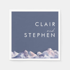 Guardanapo De Papel Casamento da Noite da Montanha de inverno Napkins