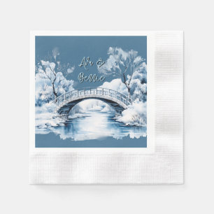 Guardanapo De Papel Casamento da Ponte da Água do País de inverno