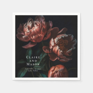 Guardanapo De Papel Casamento das Flores Góticas Românticas Escuras