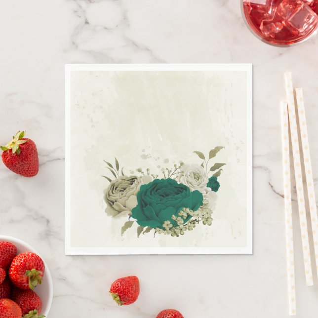 Guardanapo De Papel casamento das flores verdes esmeraldas (Insitu)