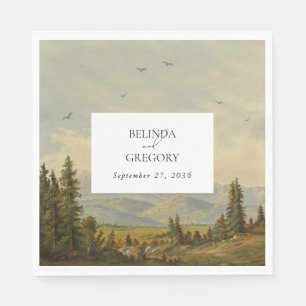 Guardanapo De Papel Casamento das Montanhas da Floresta de Pinheiros d