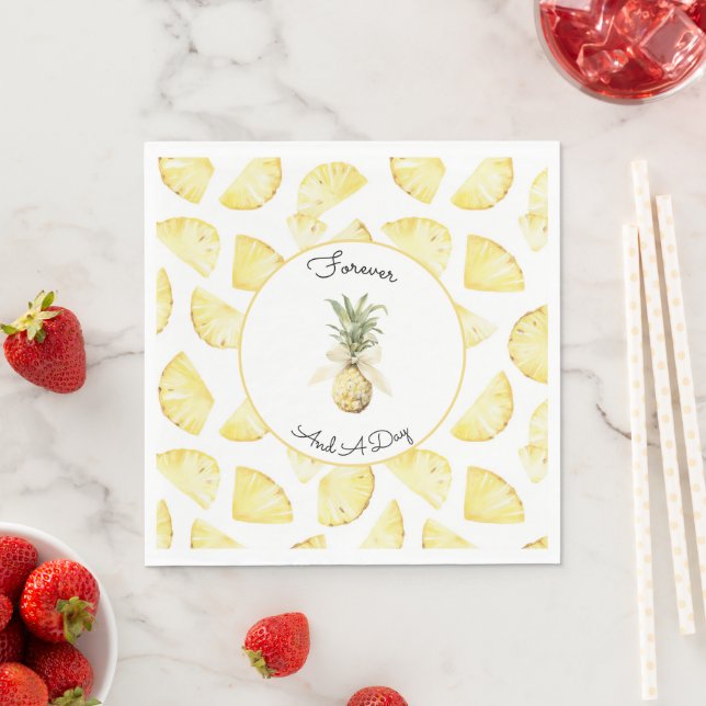 Guardanapo De Papel Casamento de Abacaxis Amarelos Tropicais (Insitu)
