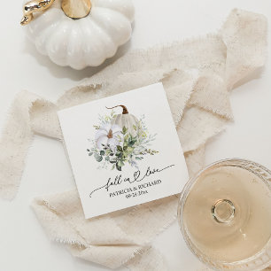Guardanapo De Papel Casamento de Abóbora Branca e Eucalipto Enamorados