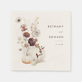 Guardanapo De Papel Casamento de Abóbora Floral Boho Outono