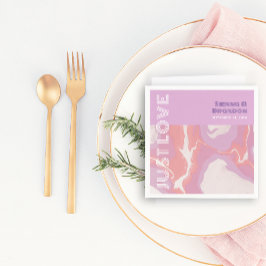 Guardanapo De Papel Casamento de Abstrato de Arte de Pastel Rosa Napki