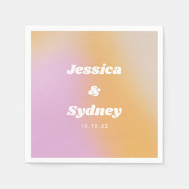 Guardanapo De Papel Casamento de Abstrato de Arte Rosa Moderno e Laran