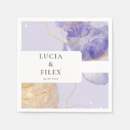 Guardanapo De Papel Casamento de Abstrato e Roxo de Luxo