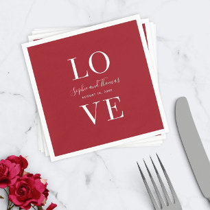 Guardanapo De Papel Casamento de Amor Elegante Moderno com Cor Persona