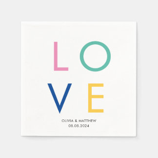 Guardanapo De Papel Casamento de amor mínimo moderno