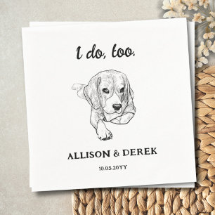 Guardanapo De Papel Casamento de Animais de Companhia Pretos e Brancos