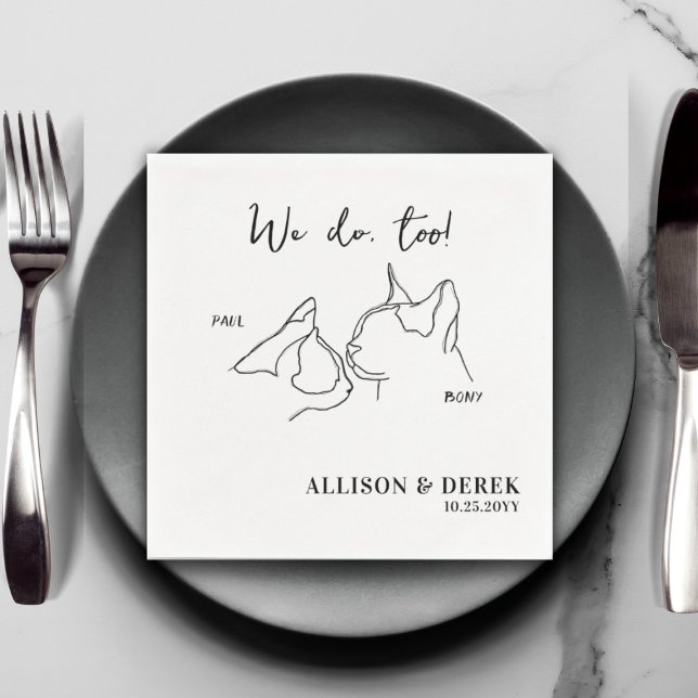 Guardanapo De Papel Casamento de animais de estimação com nomes de ani (Criador carregado)