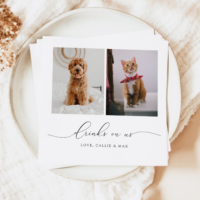 Guardanapo De Papel Casamento de Animais de Estimação Drinks On Us (Criador carregado)