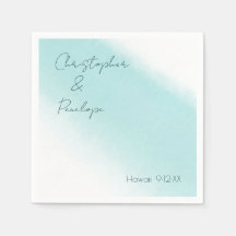 Casamento de Aqua Watercolor com Caligrafia Minima