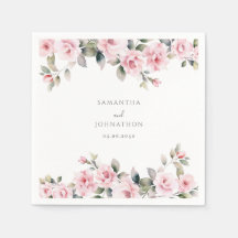 Casamento de Aquarela Floral Rosa Elegante