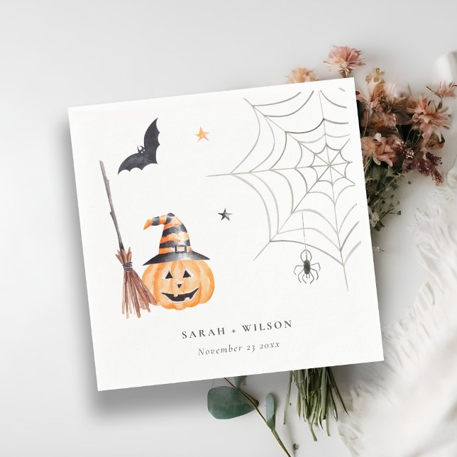Guardanapo De Papel Casamento de Aranha-Aranha-de-Abóbora-de-Halloween (Criador carregado)