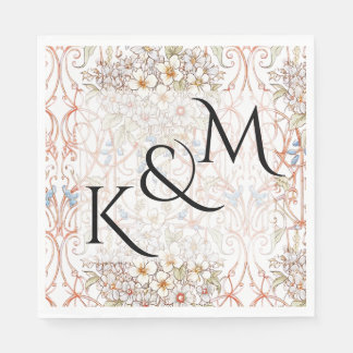 Guardanapo De Papel Casamento de Arca Floral de Pastel Vintage