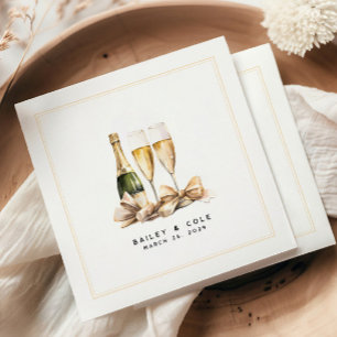 Guardanapo De Papel Casamento de Arco de Champanhe de Aquarela Elegant