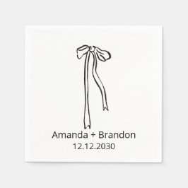 Guardanapo De Papel Casamento de Arco de Coquete Desenhado Mão