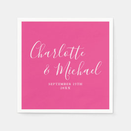 Guardanapo De Papel Casamento de Assinatura Elegante Moderno Rosa Quen