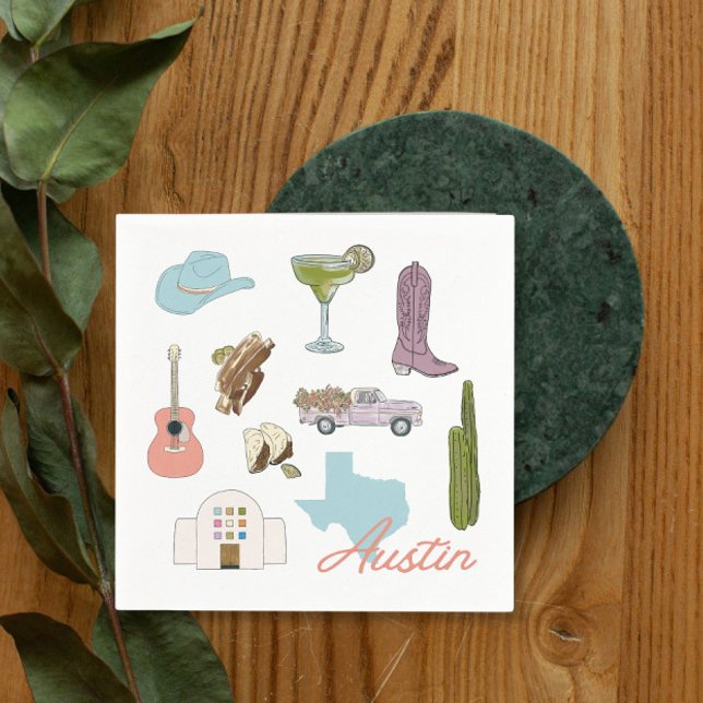 Guardanapo De Papel Casamento de Austin Texas Bachelorette (Criador carregado)